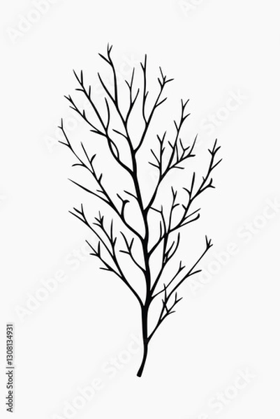 Fototapeta Minimalist leaf silhouette vector