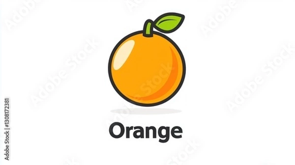 Obraz Simple Orange Fruit Graphic Illustration