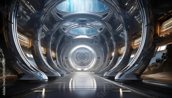Fototapeta Abstract futuristic space design, background