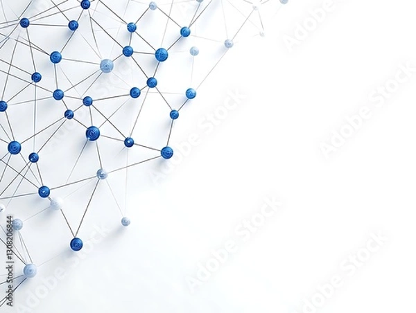 Obraz Spheres Connected on a White Background