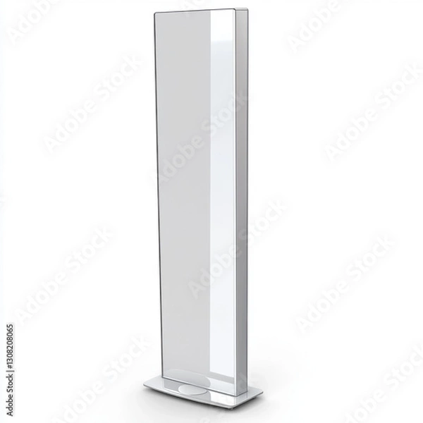 Obraz Tall glass display stand featuring a vertical blank led screen ready for advertising and promotional use