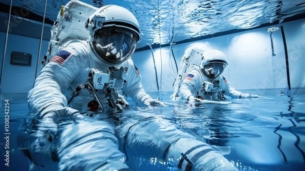 Obraz Astronaut Training in Neutral Buoyancy Pool
