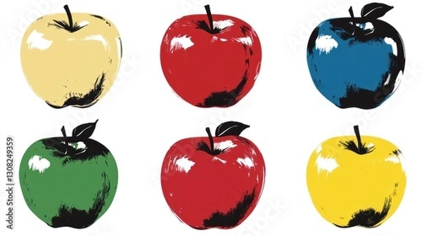 Obraz Colorful apples in a pop art style
