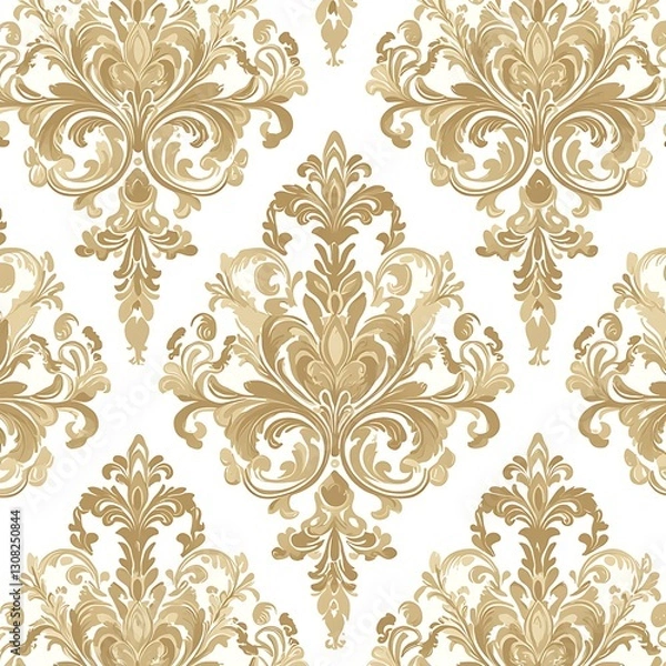 Obraz Gold Damask Pattern Seamless Wallpaper
