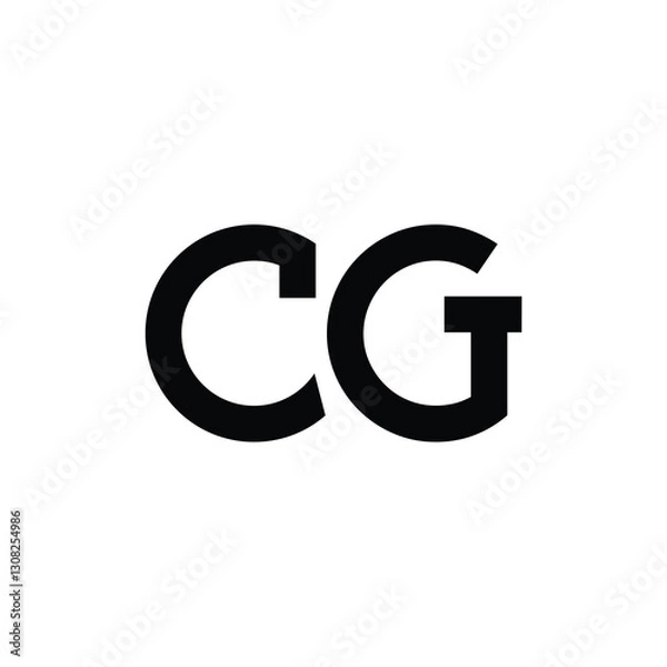 Obraz CG monogram logo design letter text name symbol monochrome logotype alphabet character simple logo