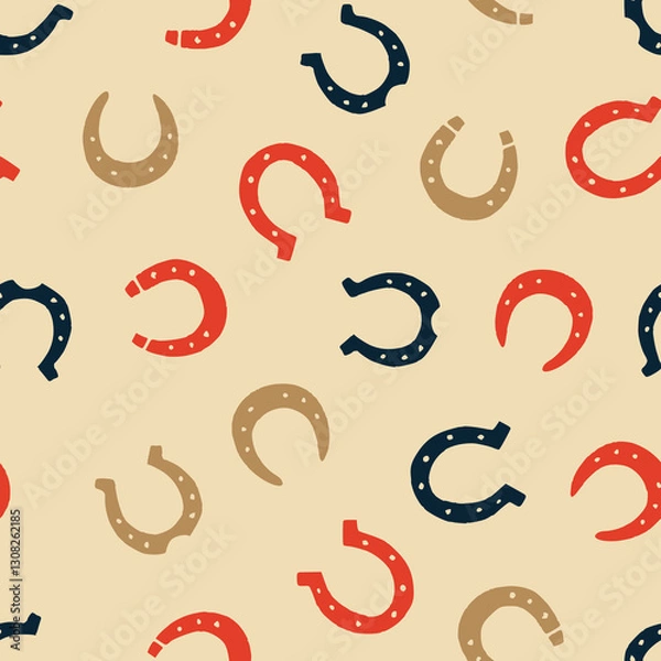 Obraz Vector Horseshoe Pattern Repeat Seamless for Wallpaper Background Cover Packaging