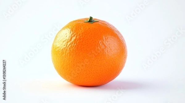 Fototapeta Single orange fruit on white background. Possible use Stock photography