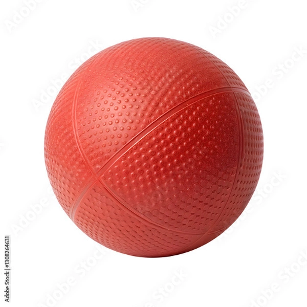 Obraz vibrant red dodgeball with soft textured surface, perfect for games and sports activities. Its durable design ensures fun and safety during playtime