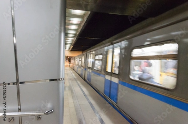 Obraz a moving subway train in the city of Kazan