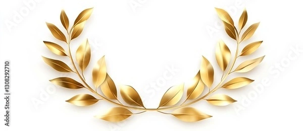 Fototapeta Stylish Golden Laurel Wreath Illustration for Awards and Recognition : Generative AI