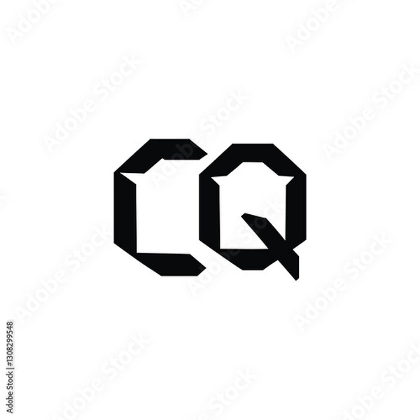 Obraz CQ monogram logo design letter text name symbol monochrome logotype alphabet character simple logo