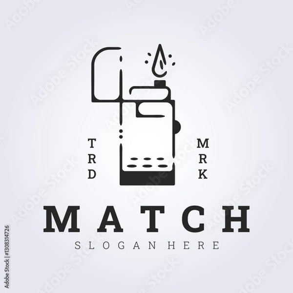 Fototapeta line art match lighter logo template graphic design