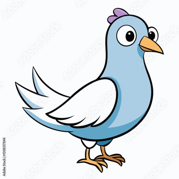 Fototapeta A bird on a white background