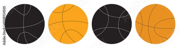 Fototapeta Dynamic Basketball Action Vector Illustrations