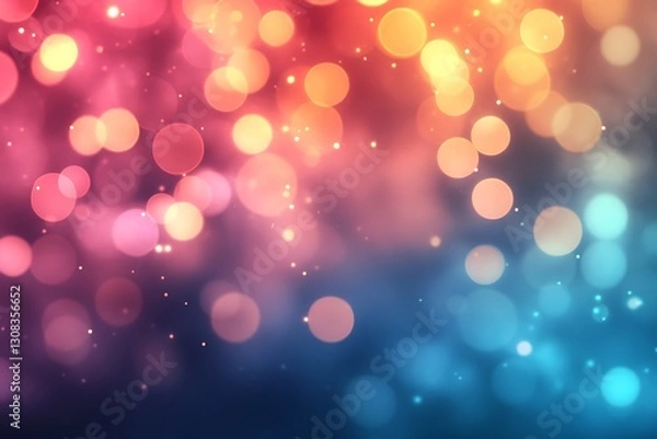 Fototapeta Abstract bokeh lights background with pink, orange, and blue hues.