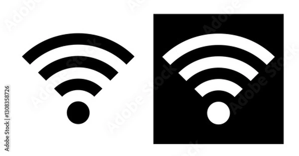 Fototapeta Wifiの黒と白のアイコンのイラスト