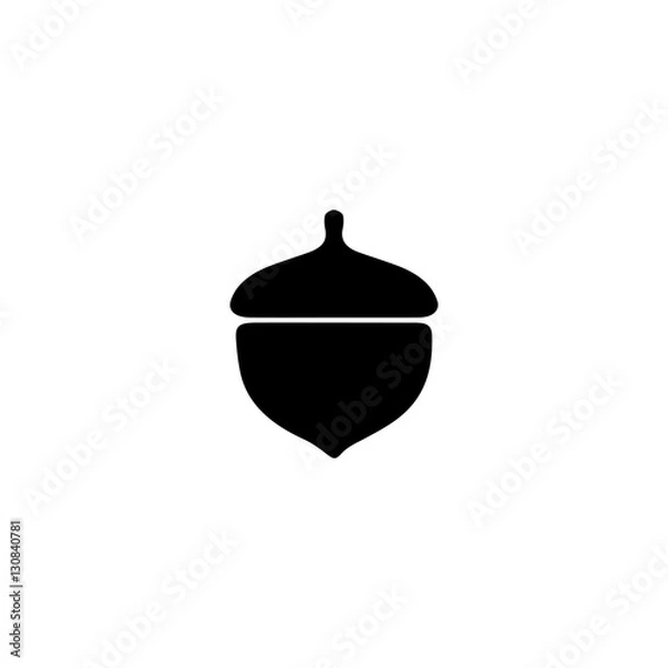 Obraz Icon black acorn on white background.