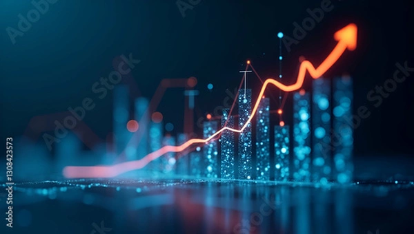 Obraz Flat Competitive Graphs & Market Analysis Visuals: Holographic Benchmarking for Smart Business Strategy - Cute Vector Illustrations for Effective Analysis