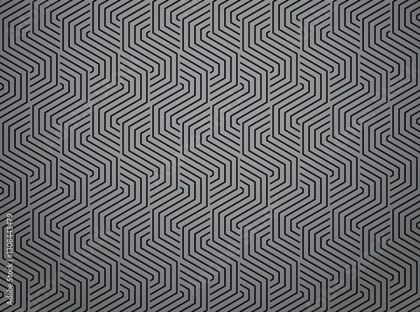 Fototapeta Abstract geometric pattern with stripes, lines. Seamless vector background. Gray and black ornament. Simple lattice graphic design