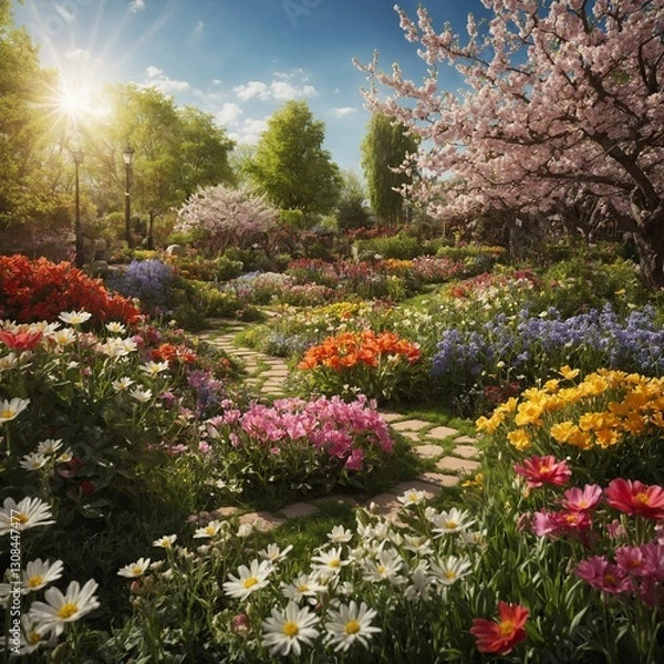 Fototapeta garden in spring