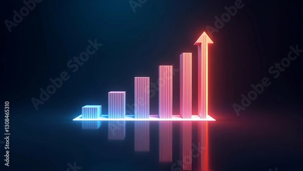 Fototapeta Futuristic Flat Holographic Progress Bar for Project Tracking Goals