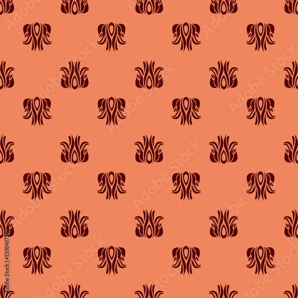 Obraz Red flower abstract seamless pattern.