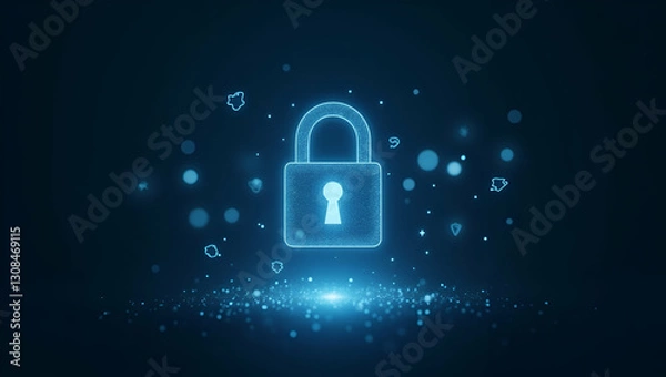 Fototapeta Floating Holographic Interface for Secure User Authentication Concept