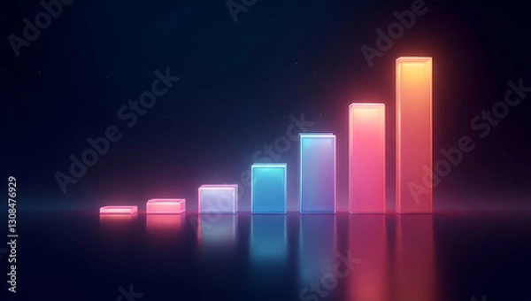 Obraz Futuristic Bar Chart Illustrating Visionary Goals for 2026+