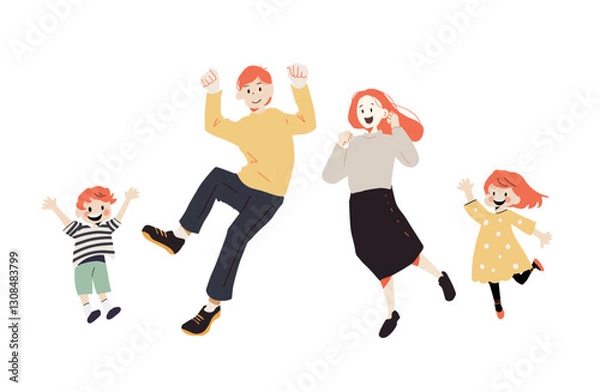 Obraz ジャンプする家族