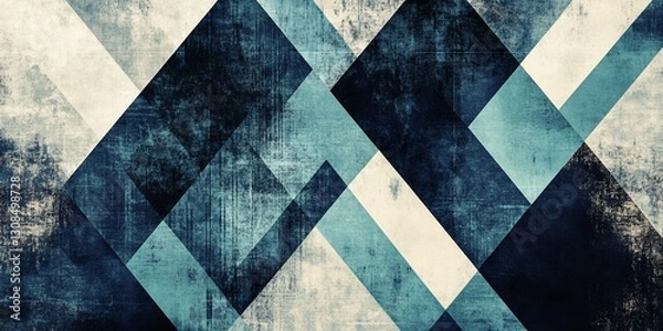 Fototapeta Abstract Blue Geometric Pattern Background