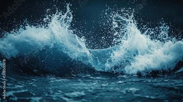 Fototapeta Dramatic ocean waves splashing.
