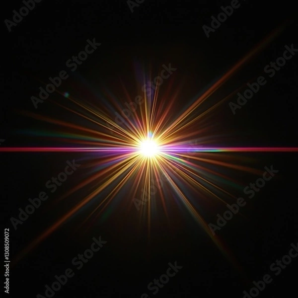 Fototapeta Brilliant bright light piercing through the darkness creating a stunning contrast and captivating glow