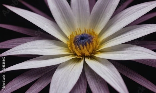 Obraz Romantic Lotus Flower with Water Drops on Black Background
