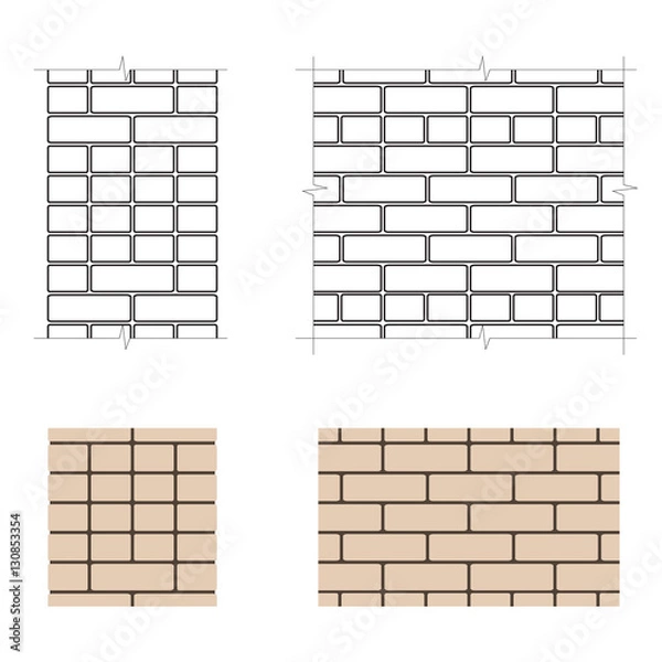 Fototapeta Six-row brick masonry