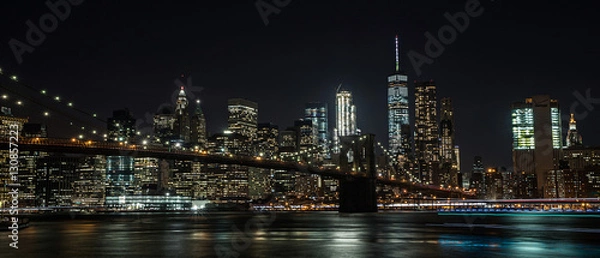 Obraz Brooklyn Bridge i Nowy Jork nocą