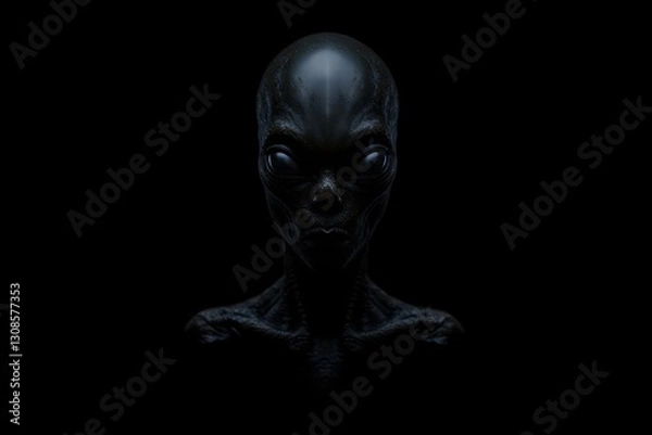 Fototapeta A Realistic Render of A Dark Alien Being in Space