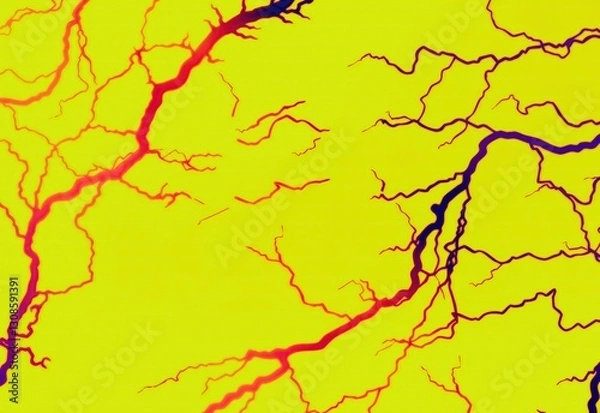 Fototapeta Lightning on a yellow background texture