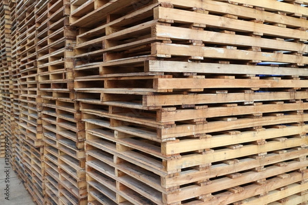 Fototapeta Wood pallet stack