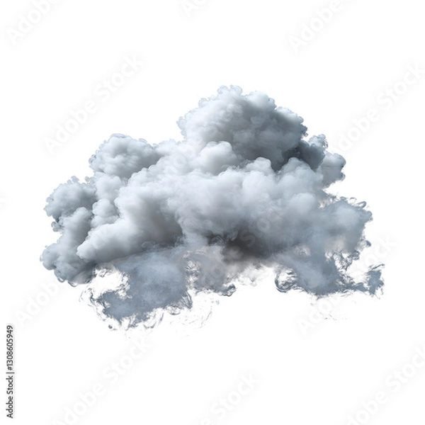 Obraz Abstract cloud formation against a black background.  Soft, white puffs.