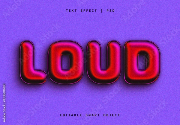Fototapeta Shiny Bold Chrome Text Effect