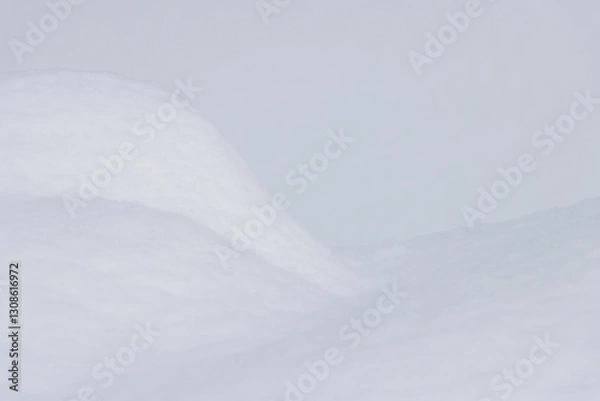 Fototapeta Mounds of fresh soft winter snow abstract background