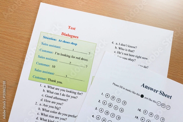 Fototapeta english dialogues test