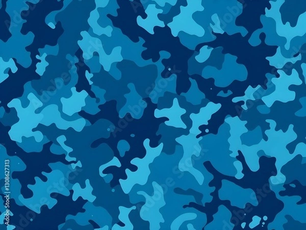 Obraz blue camouflage pattern landscape