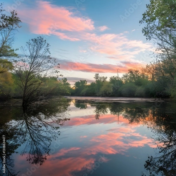 Obraz sunset on the river