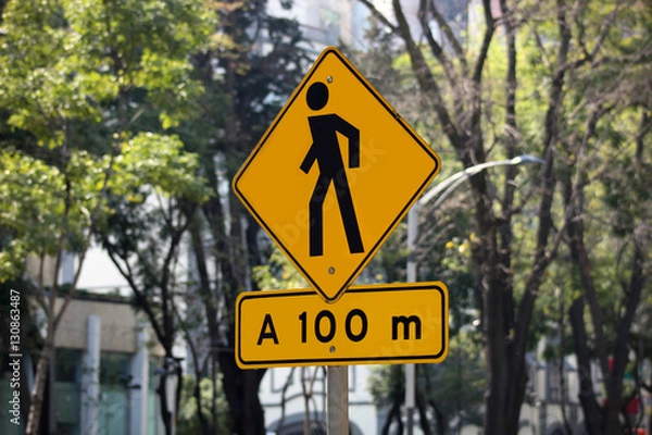 Fototapeta Paso peatonal, señalización