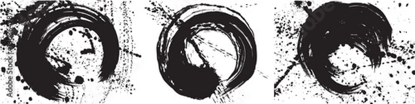 Obraz 円　墨素材　手書きの毛筆イラスト