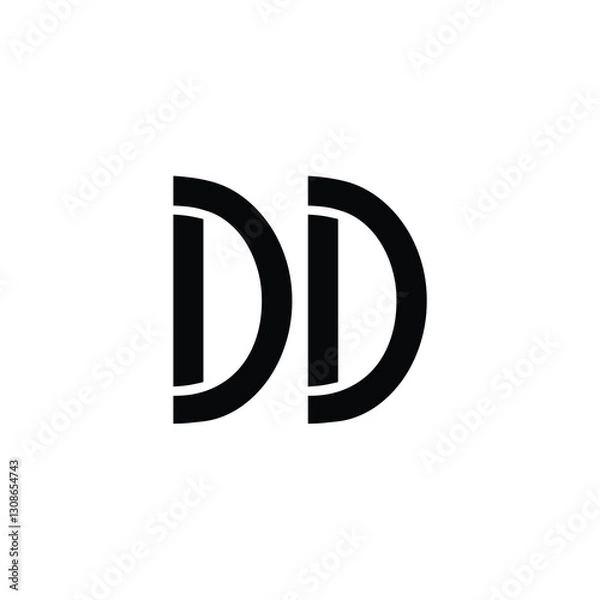 Fototapeta DD monogram logo design letter text name symbol monochrome logotype alphabet character simple logo