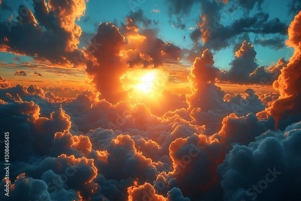 Fototapeta Beautiful sunset clouds