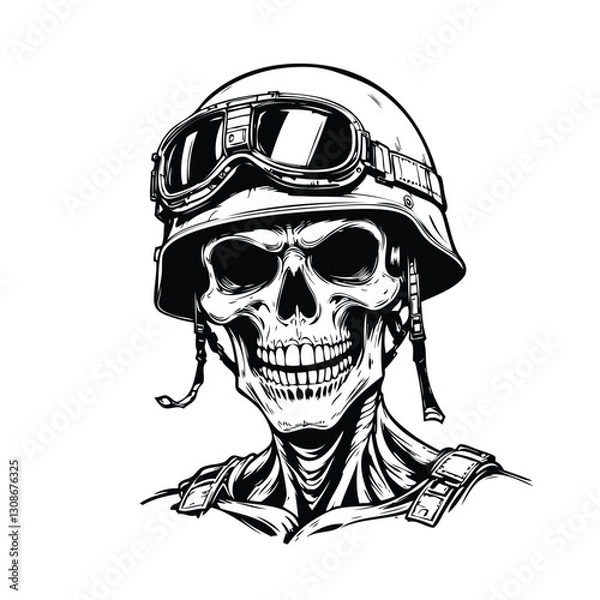 Obraz Military Soldier Skull Head illustration