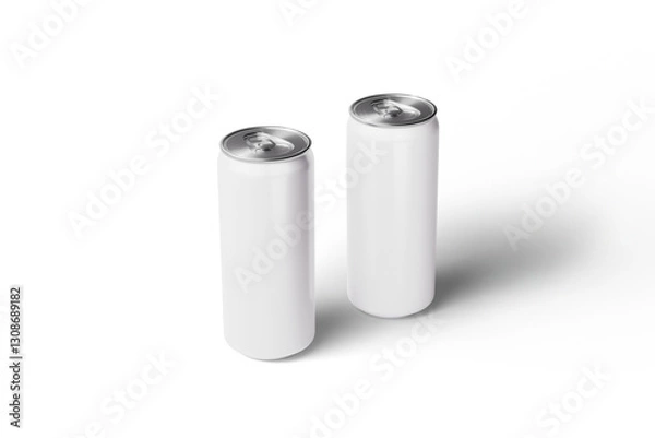 Fototapeta two soda can mockup top view
